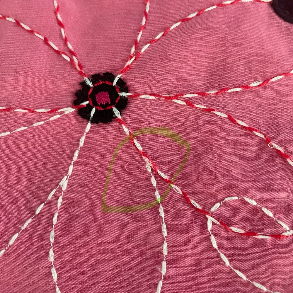 Vintage Harold's Pink Floral Embroidered A-Line Skirt - Picture 5 of 5